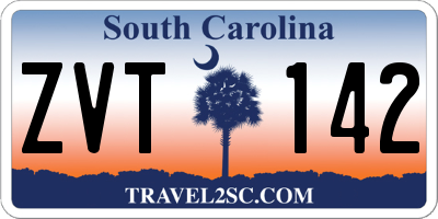 SC license plate ZVT142