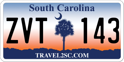 SC license plate ZVT143