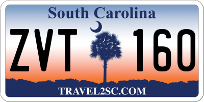 SC license plate ZVT160