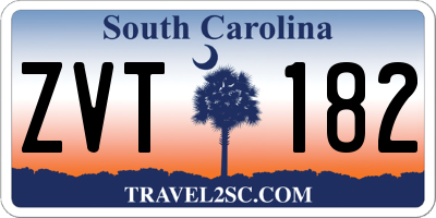 SC license plate ZVT182