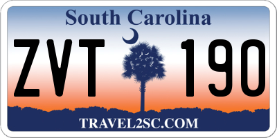 SC license plate ZVT190