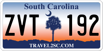 SC license plate ZVT192