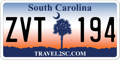 SC license plate ZVT194