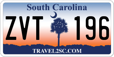 SC license plate ZVT196