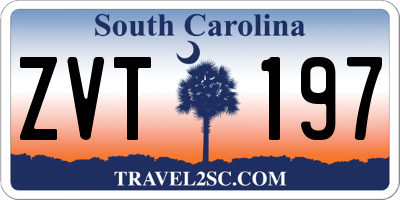 SC license plate ZVT197