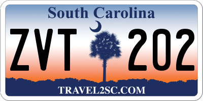 SC license plate ZVT202
