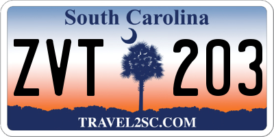 SC license plate ZVT203