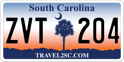 SC license plate ZVT204