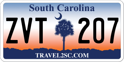 SC license plate ZVT207