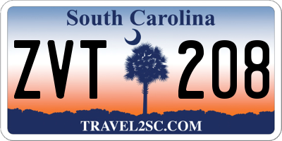 SC license plate ZVT208