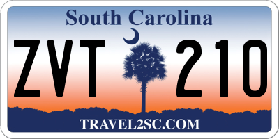 SC license plate ZVT210