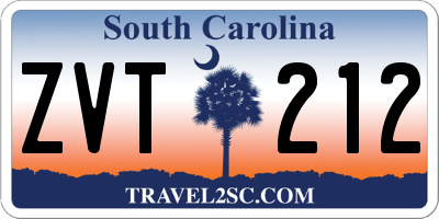 SC license plate ZVT212