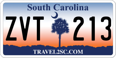 SC license plate ZVT213