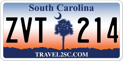 SC license plate ZVT214