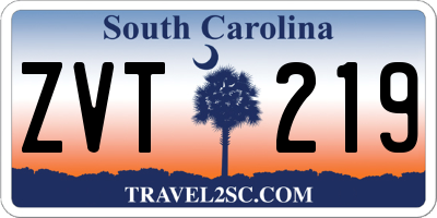 SC license plate ZVT219