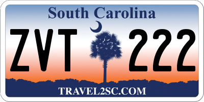 SC license plate ZVT222
