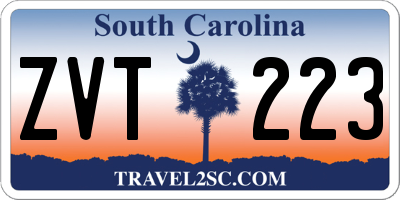 SC license plate ZVT223