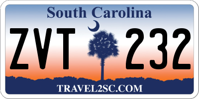 SC license plate ZVT232