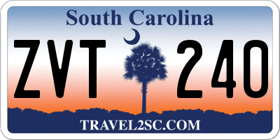 SC license plate ZVT240