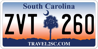 SC license plate ZVT260