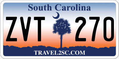 SC license plate ZVT270