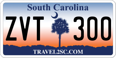 SC license plate ZVT300