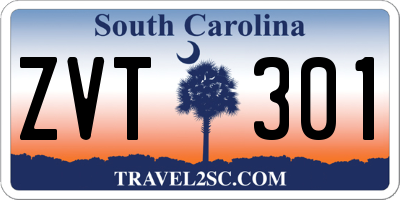 SC license plate ZVT301