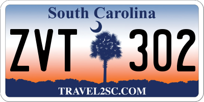 SC license plate ZVT302