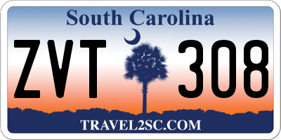 SC license plate ZVT308