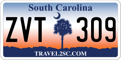SC license plate ZVT309