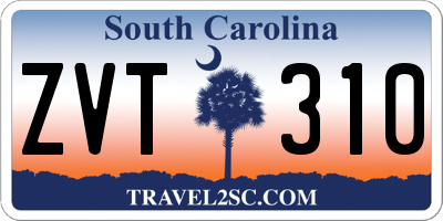 SC license plate ZVT310