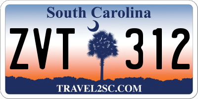 SC license plate ZVT312