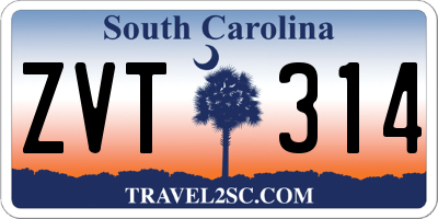 SC license plate ZVT314