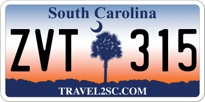 SC license plate ZVT315