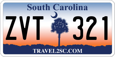 SC license plate ZVT321