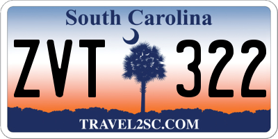 SC license plate ZVT322