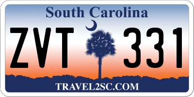 SC license plate ZVT331