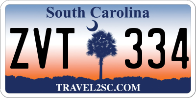 SC license plate ZVT334