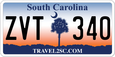 SC license plate ZVT340