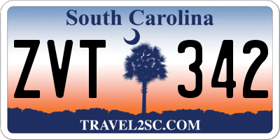SC license plate ZVT342