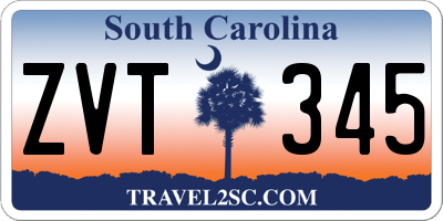SC license plate ZVT345