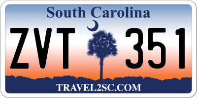 SC license plate ZVT351