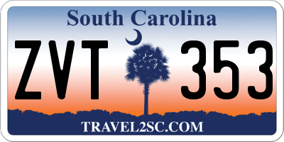 SC license plate ZVT353