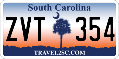 SC license plate ZVT354