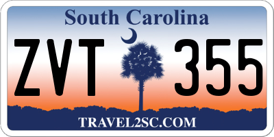 SC license plate ZVT355