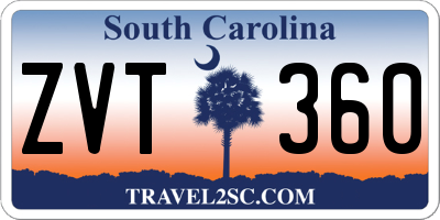 SC license plate ZVT360