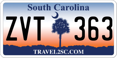 SC license plate ZVT363