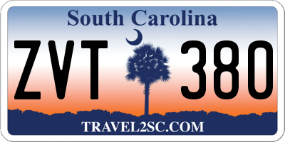 SC license plate ZVT380