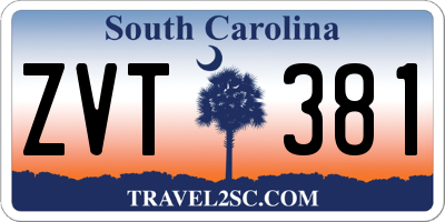 SC license plate ZVT381