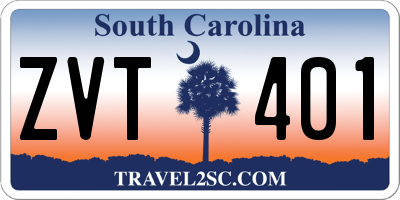 SC license plate ZVT401